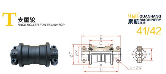 Rulli per escavatori, ruote portanti, ruote a pilastro, ruote di fondo, ruote a terra, Carter, Komatsu, Hitachi, Hyundai