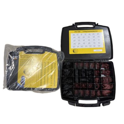 Kit di riparazione guarnizioni per escavatore con scatola portaoggetti separata con griglia e tabella delle dimensioni stampata per un facile accesso e una ridotta inattività della macchina