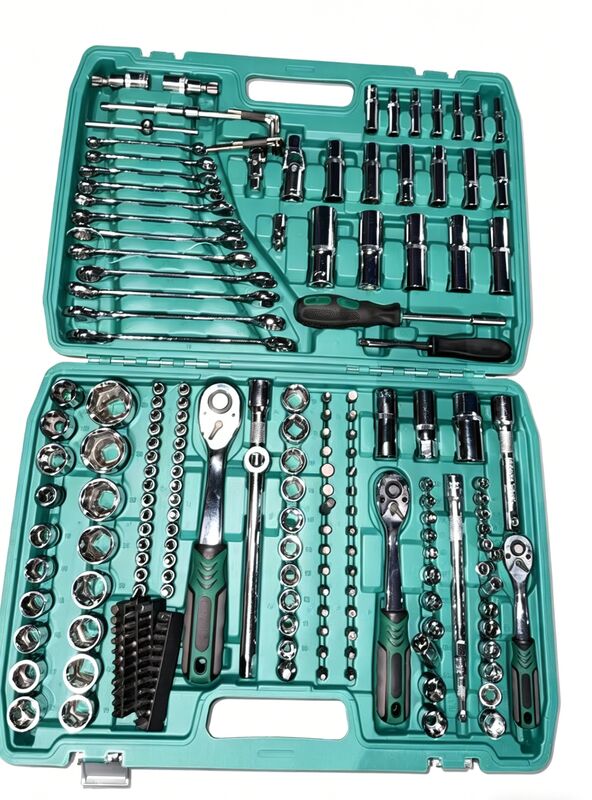 216PCS Set di chiavi di presa di grado industriale, acciaio al cromo vanadio, maniglia di rastrello da 72T, multi-drive (1/4", 3/8", 1/2") Kit utensili per uso automobilistico e domestico